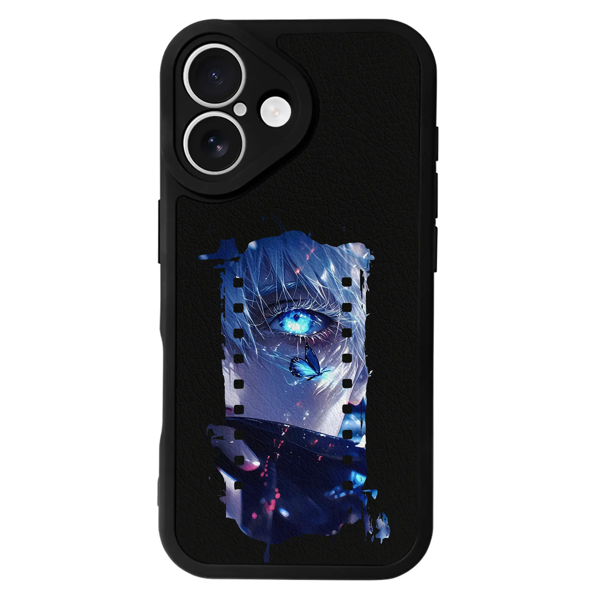 呪術廻戦 グッズ,五条 悟 - IPhone 16シリーズ対応 ・ シリコンスマホケース ・ レザー調 ・ 高精度フィット ・ 耐衝撃 ・ ワイヤレス充電対応 ・ 精密カット